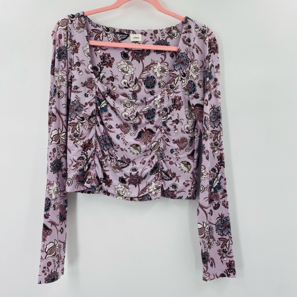 Wilfred Floral Long Sleeve Crop Lavender Size Large